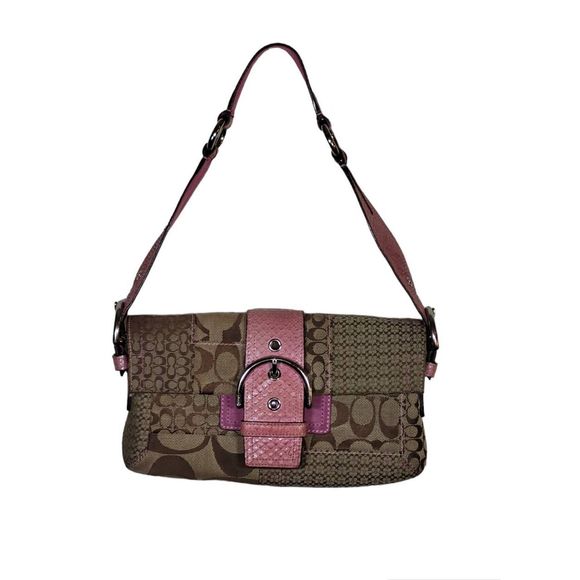 Coach Pink and Brown Shoulder Bag - Picture 1 of 15